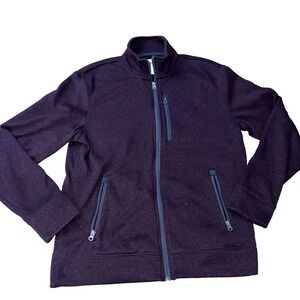 Sonoma Light Full Zip Sweater Size Medium Dark‎ Rose Burgundy Winter Coat Warm